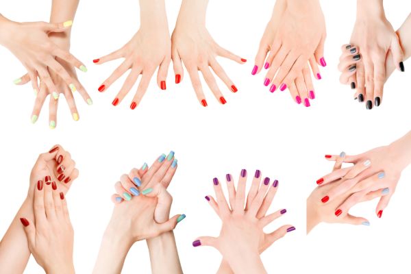Colorful nail polish variety showcasing different styles and trends for content marketing