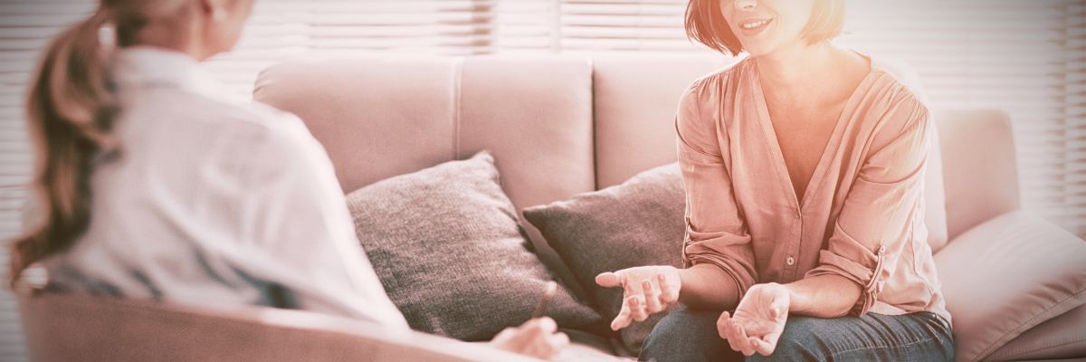 therapist listening to client during a counseling session