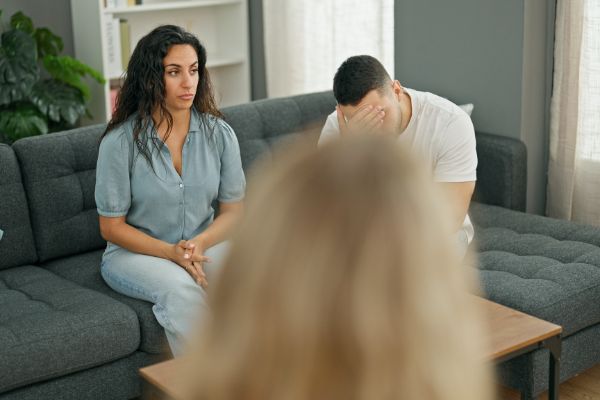 couple attending therapy session with counsellor
