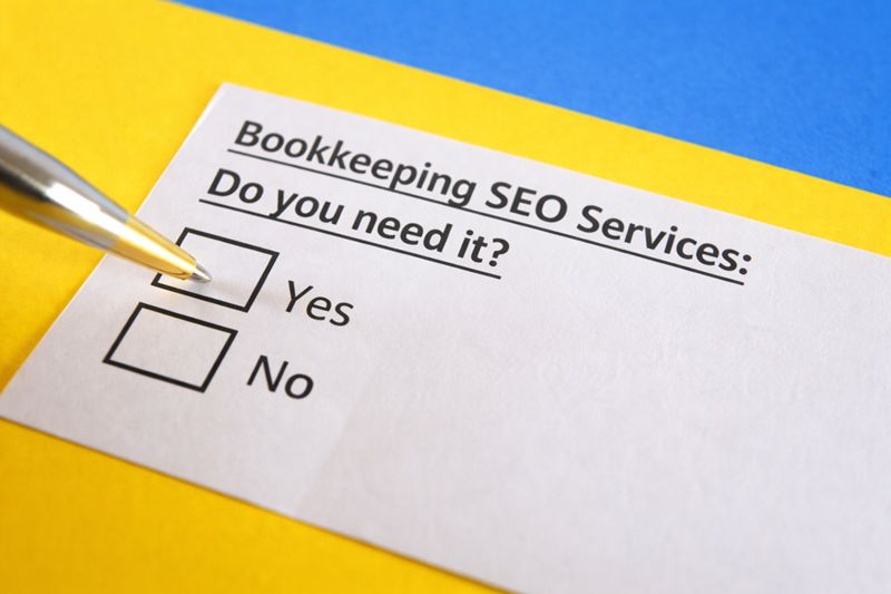 Checklist asking Do you need bookkeeping SEO services with yes and no options