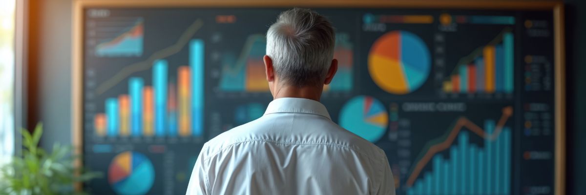 Startup founder analyzing organic search growth and SEO performance on analytics dashboard
