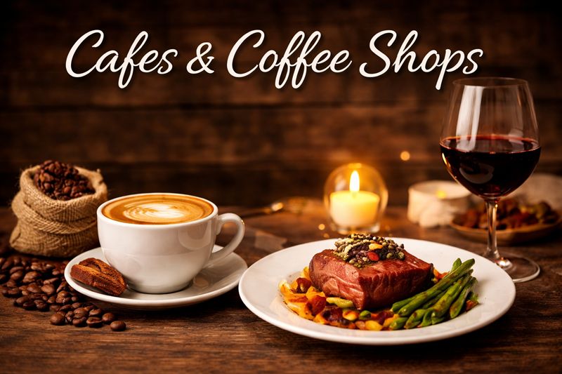 coffee served with a light meal in a cafe setting