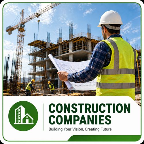 Construction workers at building site working on residential project