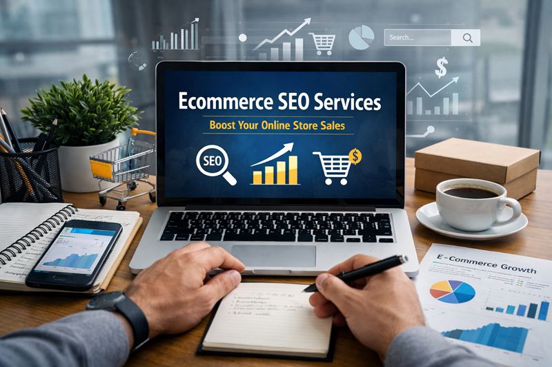 Ecommerce SEO services helping an online store grow traffic and sales with analytics and strategy