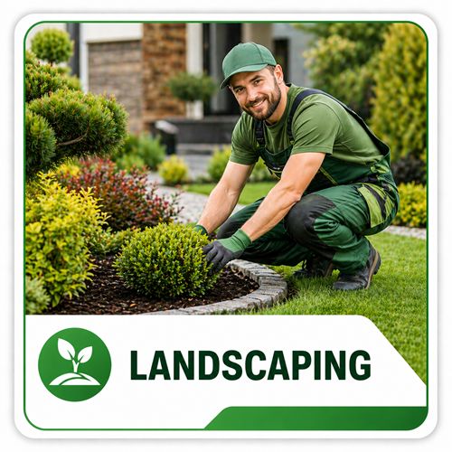 Landscaping professional maintaining garden and outdoor space