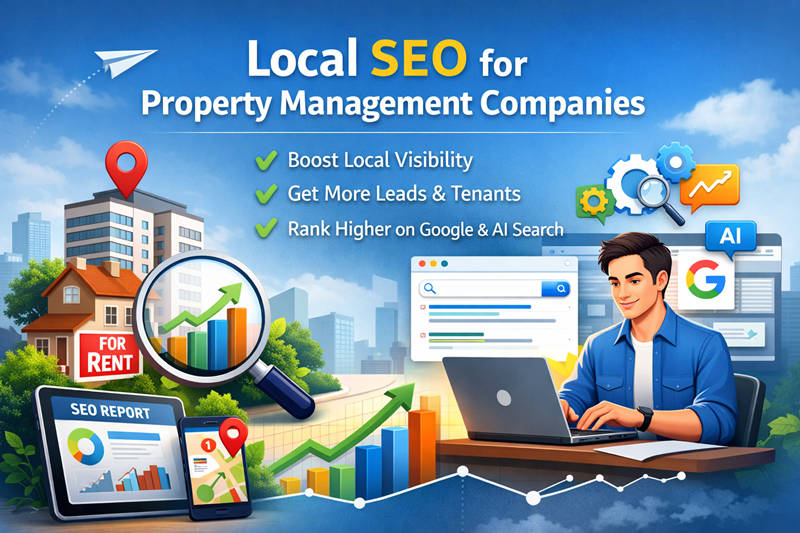 Local SEO services helping a property management company improve visibility and generate leads