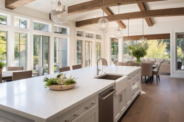 Luxury kitchen remodeling with modern design and spacious interior