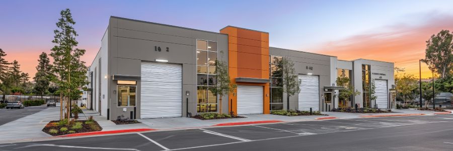 Modern commercial garage door facility
