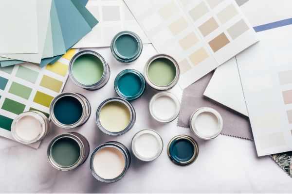 Paint color samples and swatches for choosing interior wall colors