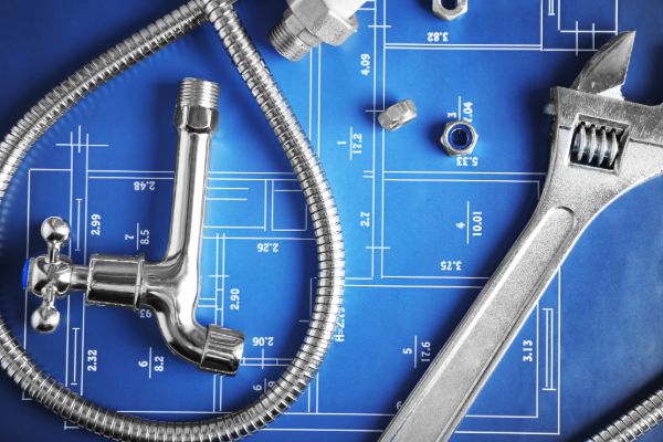Plumbing tools and pipeline layout blueprint