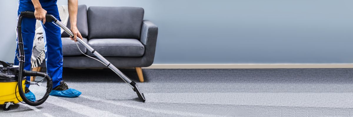 Professional carpet cleaning machine in use