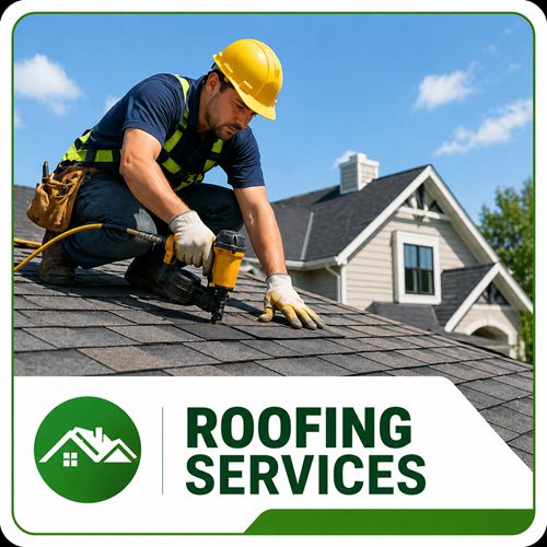 Installing and repairing roof shingles on a residential house