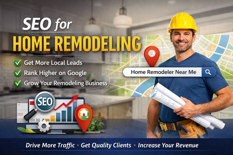 SEO for home remodeling companies showing local SEO services to generate leads and grow remodeling business