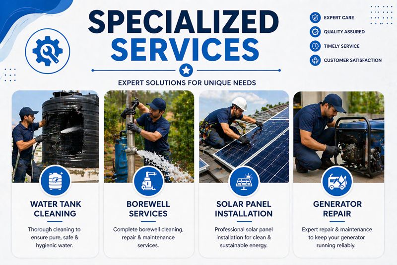 Specialized home services for various repair and maintenance needs