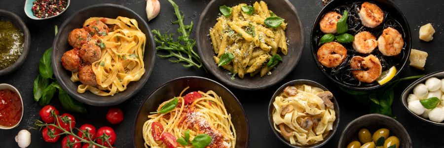 assortment of small dishes served on a restaurant table