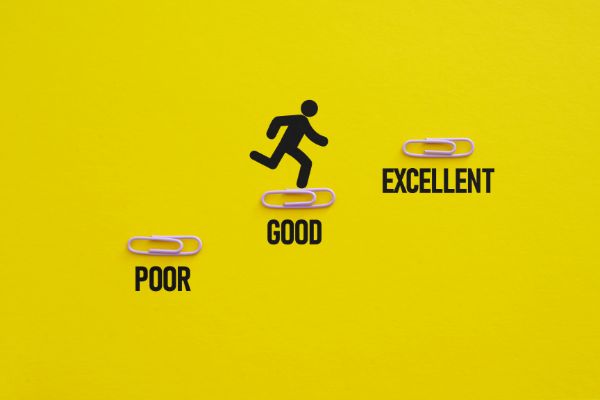 Business reputation growth from poor to excellent customer ratings
