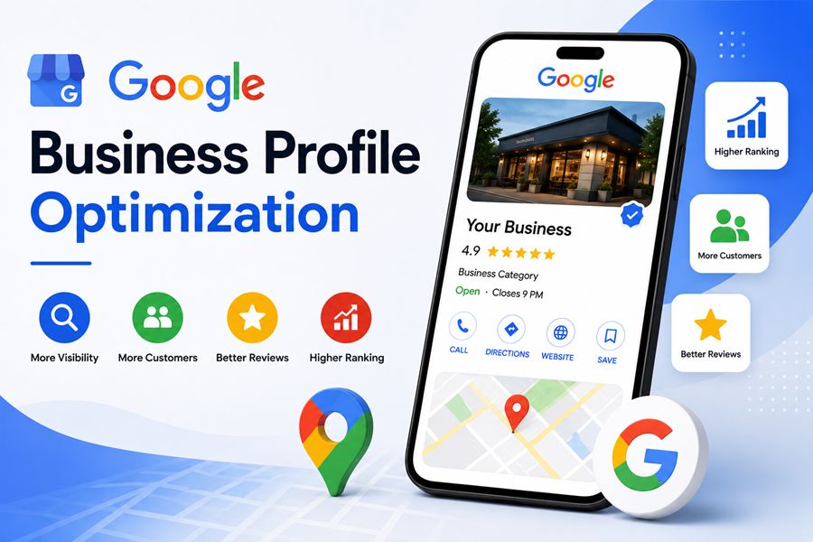 Google Business Profile optimization dashboard for local business visibility