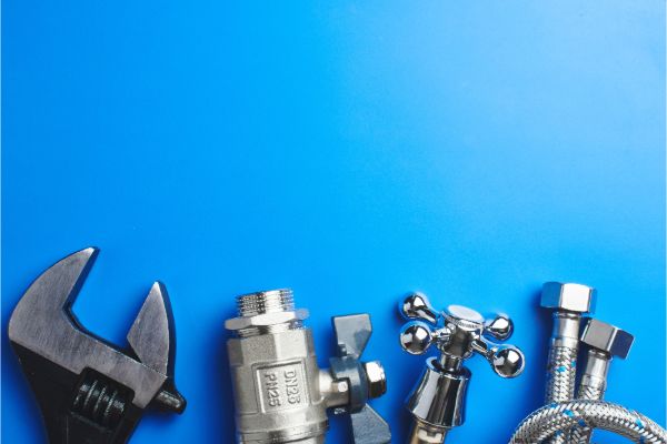 Plumbing repair tools and fixtures used for residential handyman services
