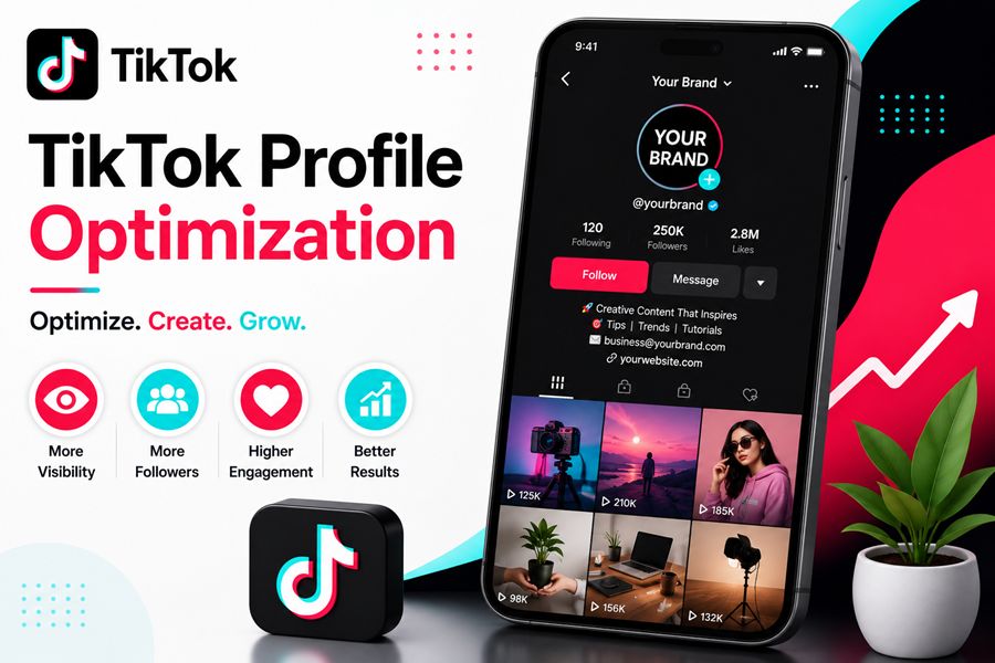TikTok profile optimization dashboard with video engagement insights