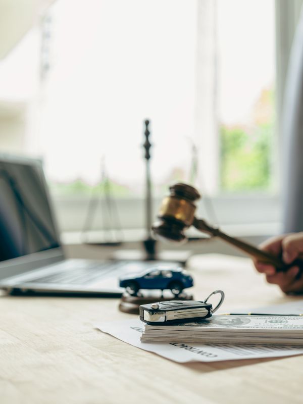 Attorney reviewing documents for an accident injury claim