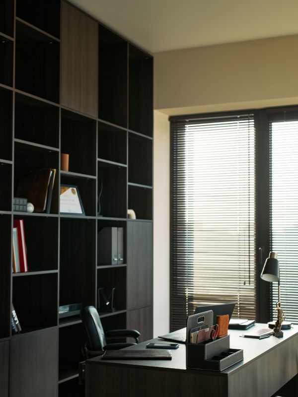 Professional divorce lawyer office and consultation workspace