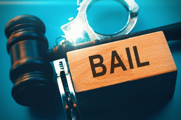 DUI bail and court process with legal documents and handcuffs