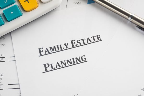 Family estate planning documents and financial planning records