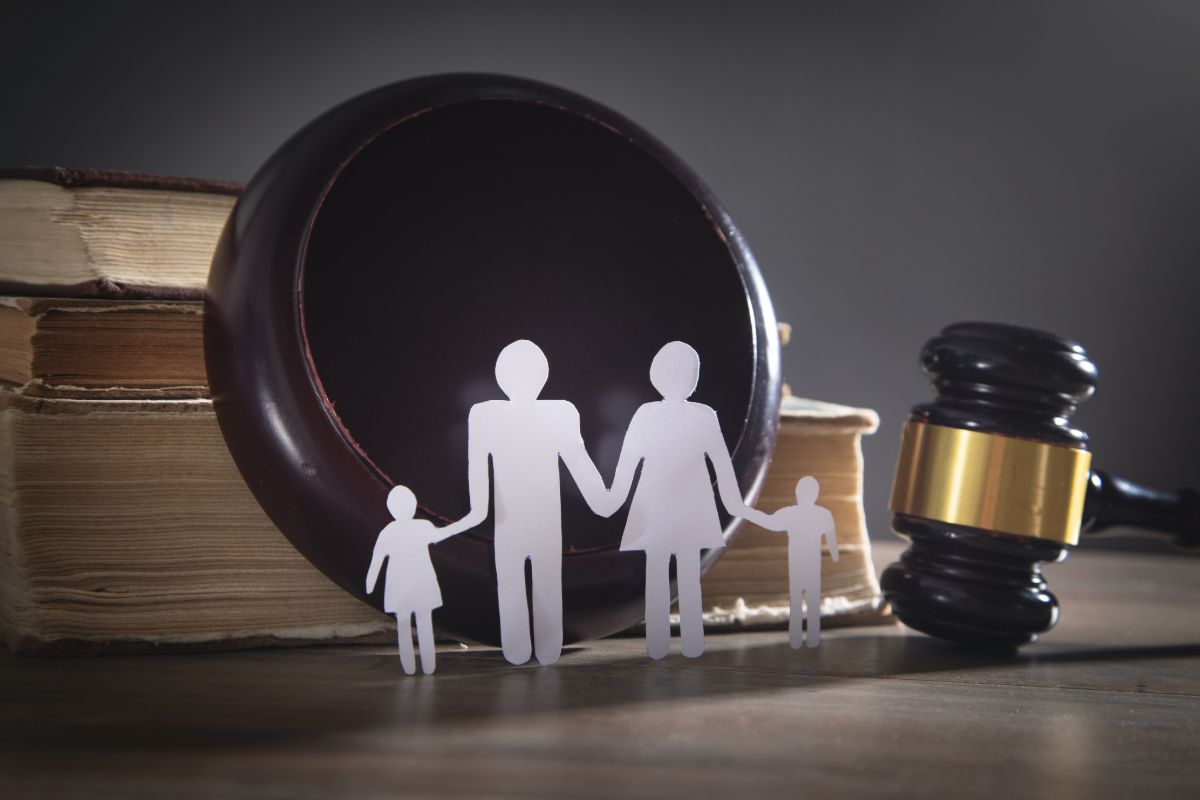 Family law and divorce case concept with legal gavel