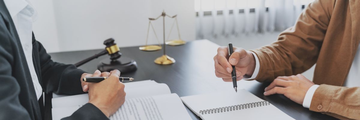Attorney reviewing family law documents with clients