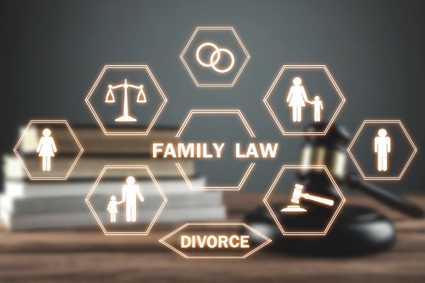 Family law practice areas including divorce, custody, and support
