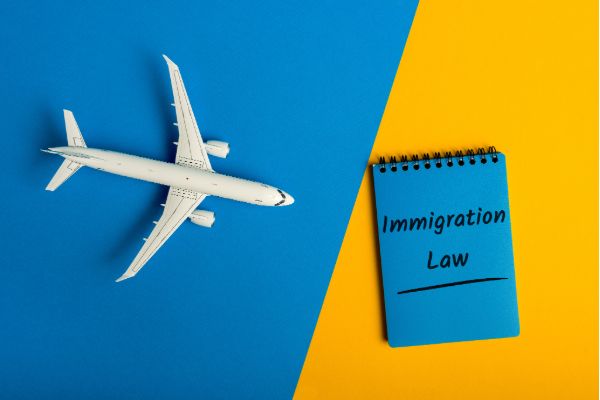 Immigration and visa services concept with passport and travel documents
