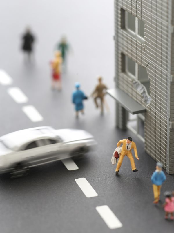 Pedestrian accident scene and legal case evaluation