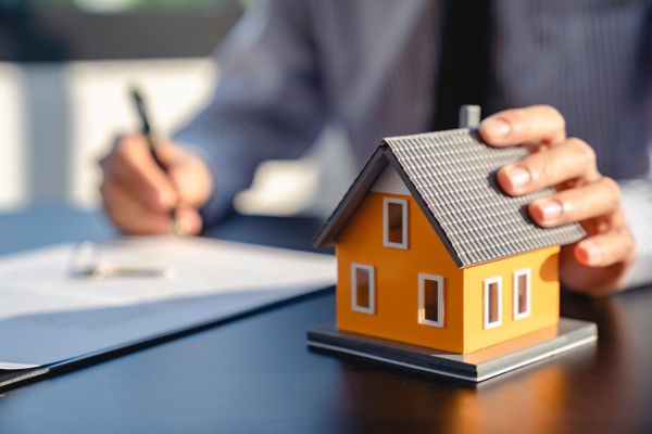 Professional discussing property ownership and real estate documentation