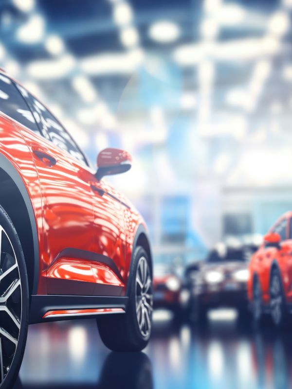 Cars displayed at a car dealership
